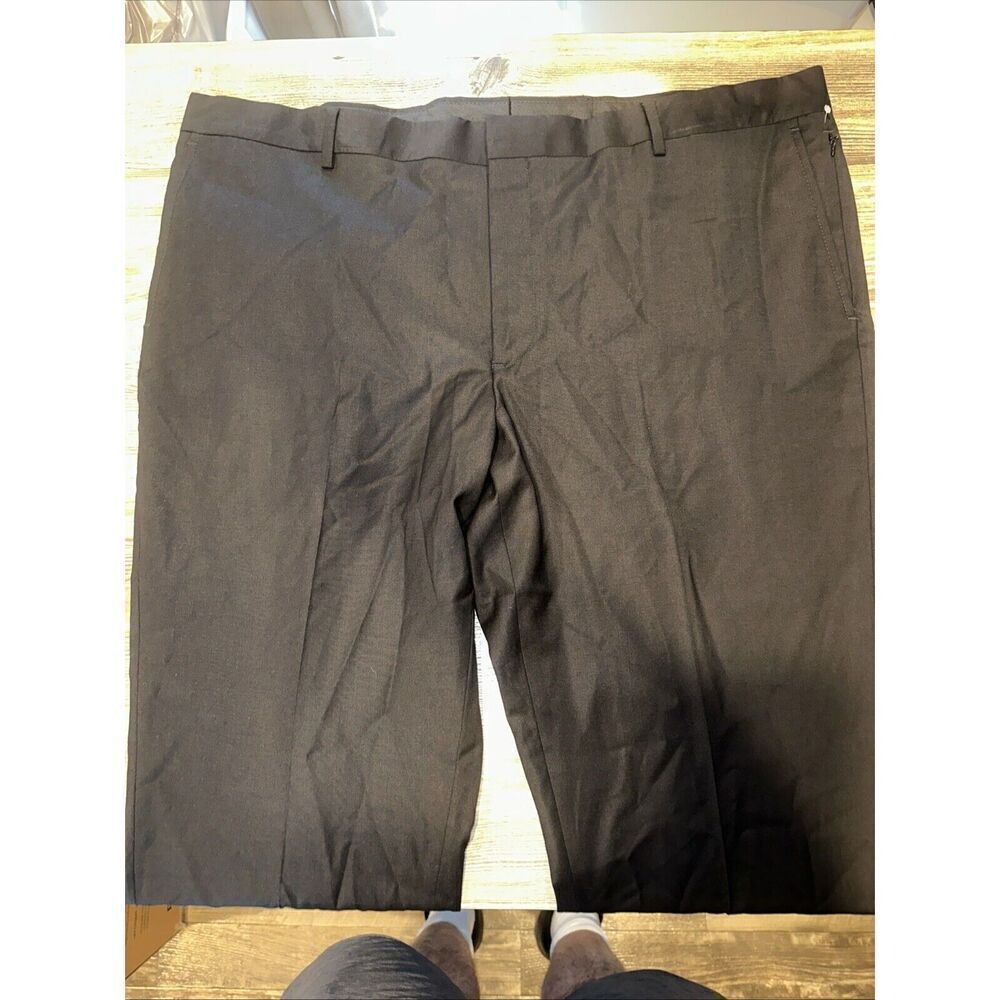 Nordstrom Tech Smart Trim Fit Dress Pants. Size 42x37. Raw Hem Black. NWT. P